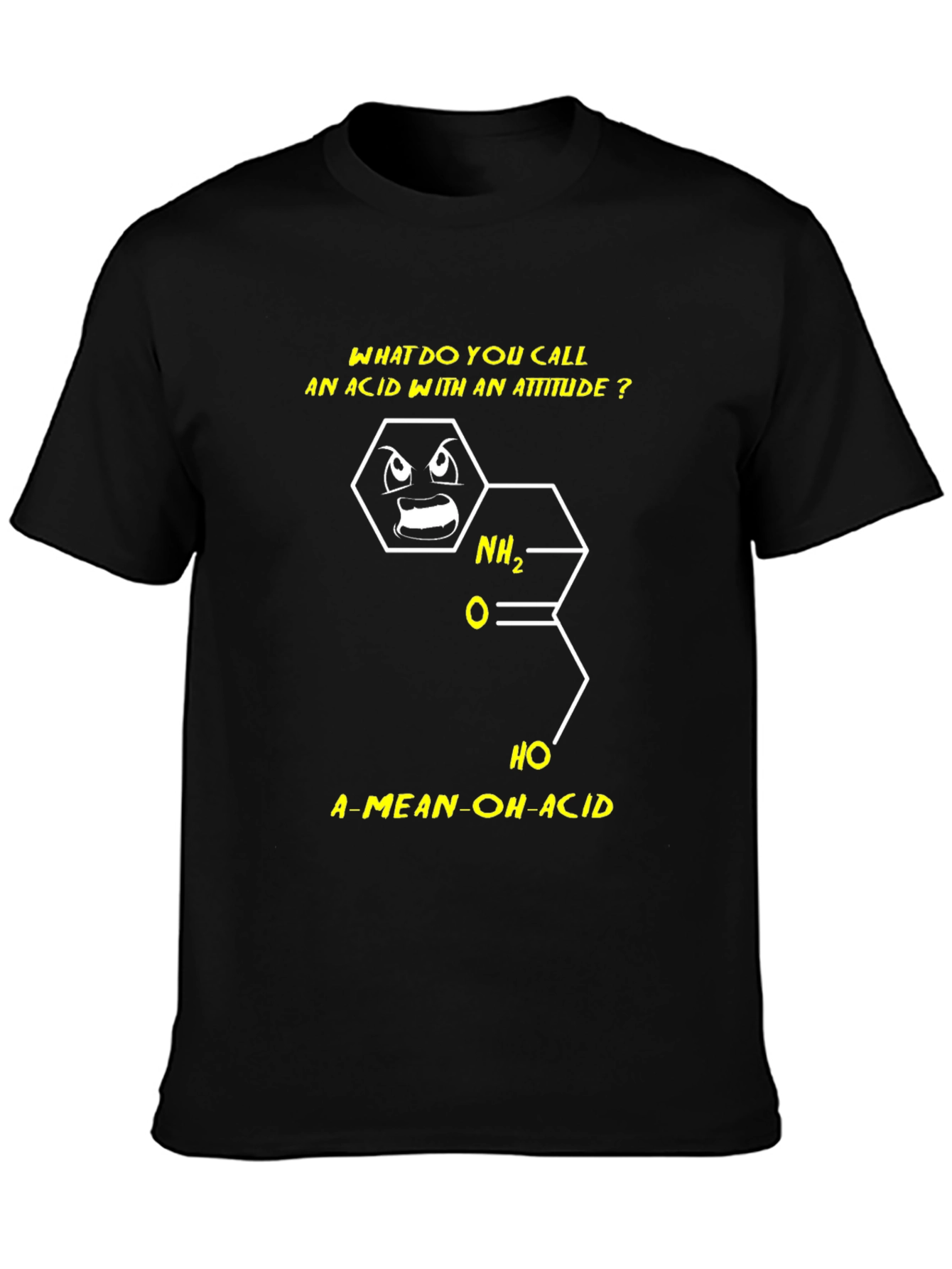 Funny Chemistry Pun T-Shirt - A-Mean-OH-Acid