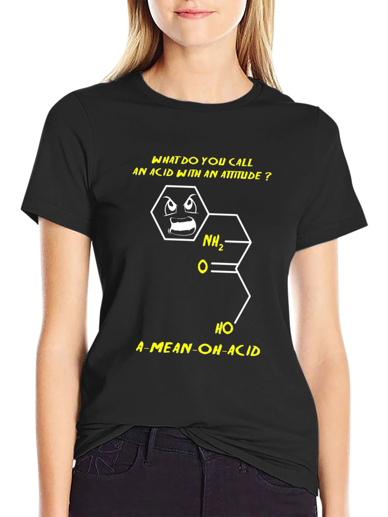 Funny Chemistry Pun T-Shirt - A-Mean-OH-Acid