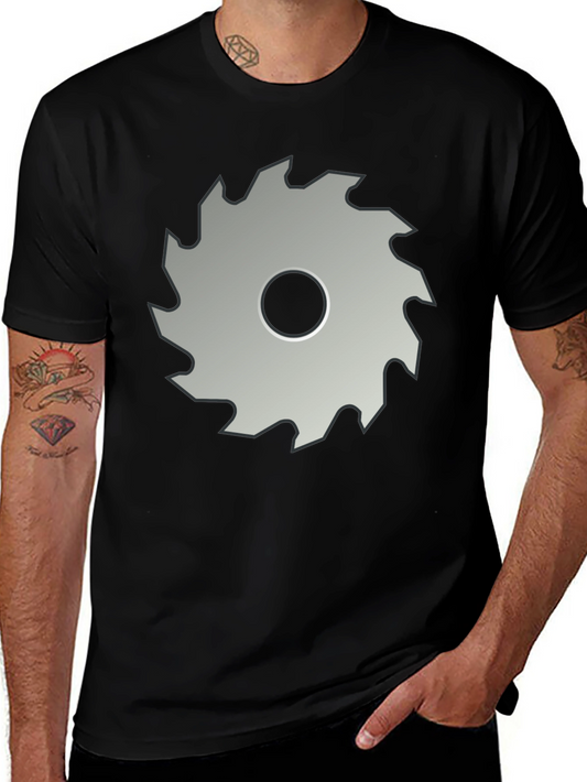 Saw Blade Graphic Tee - Black Crew Neck