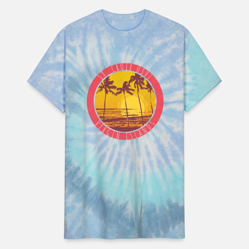 St. Croix USVI Vintage Halftone Sunset