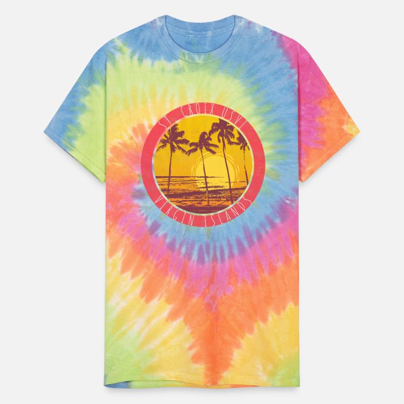 St. Croix USVI Vintage Halftone Sunset