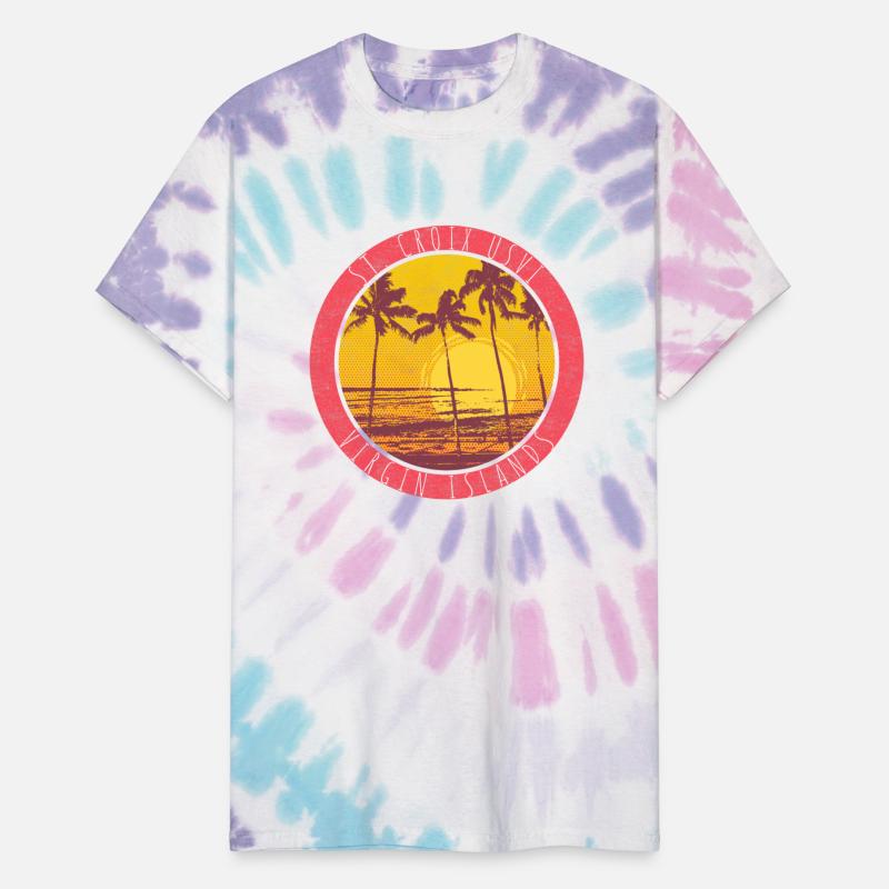 St. Croix USVI Vintage Halftone Sunset