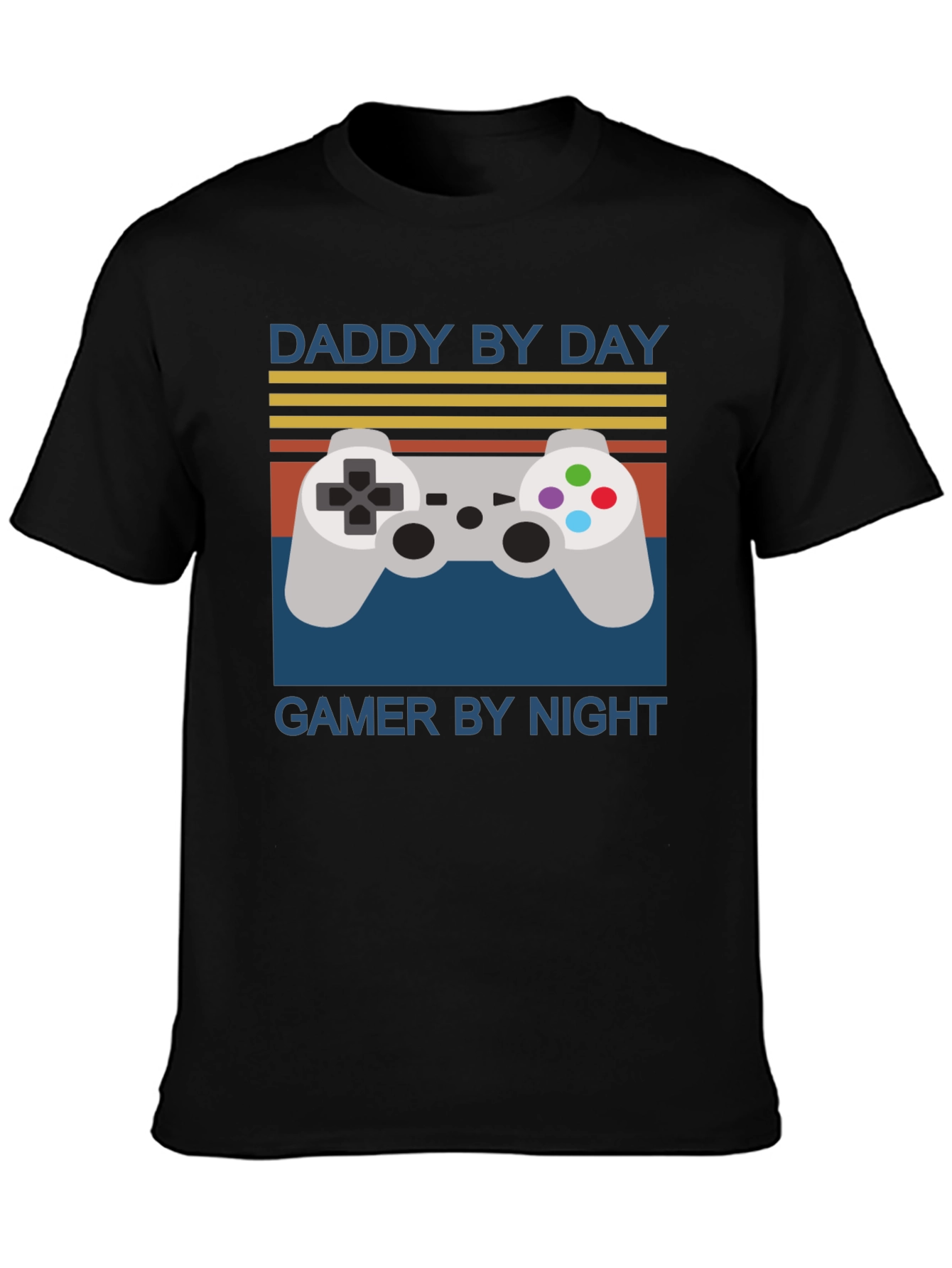 Daddy By Day Gamer By Night Mens Graphic T-Shirt