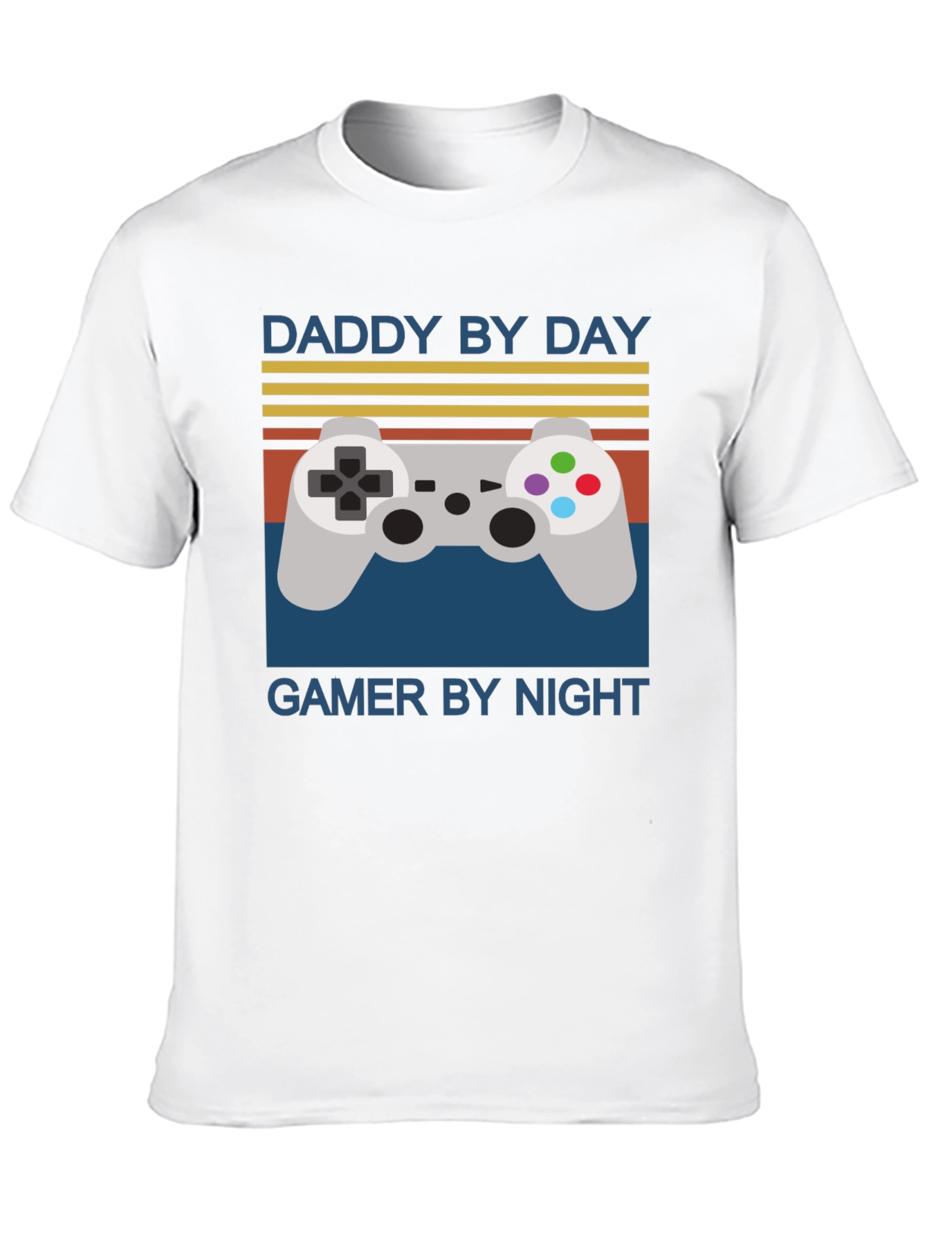 Daddy By Day Gamer By Night Mens Graphic T-Shirt