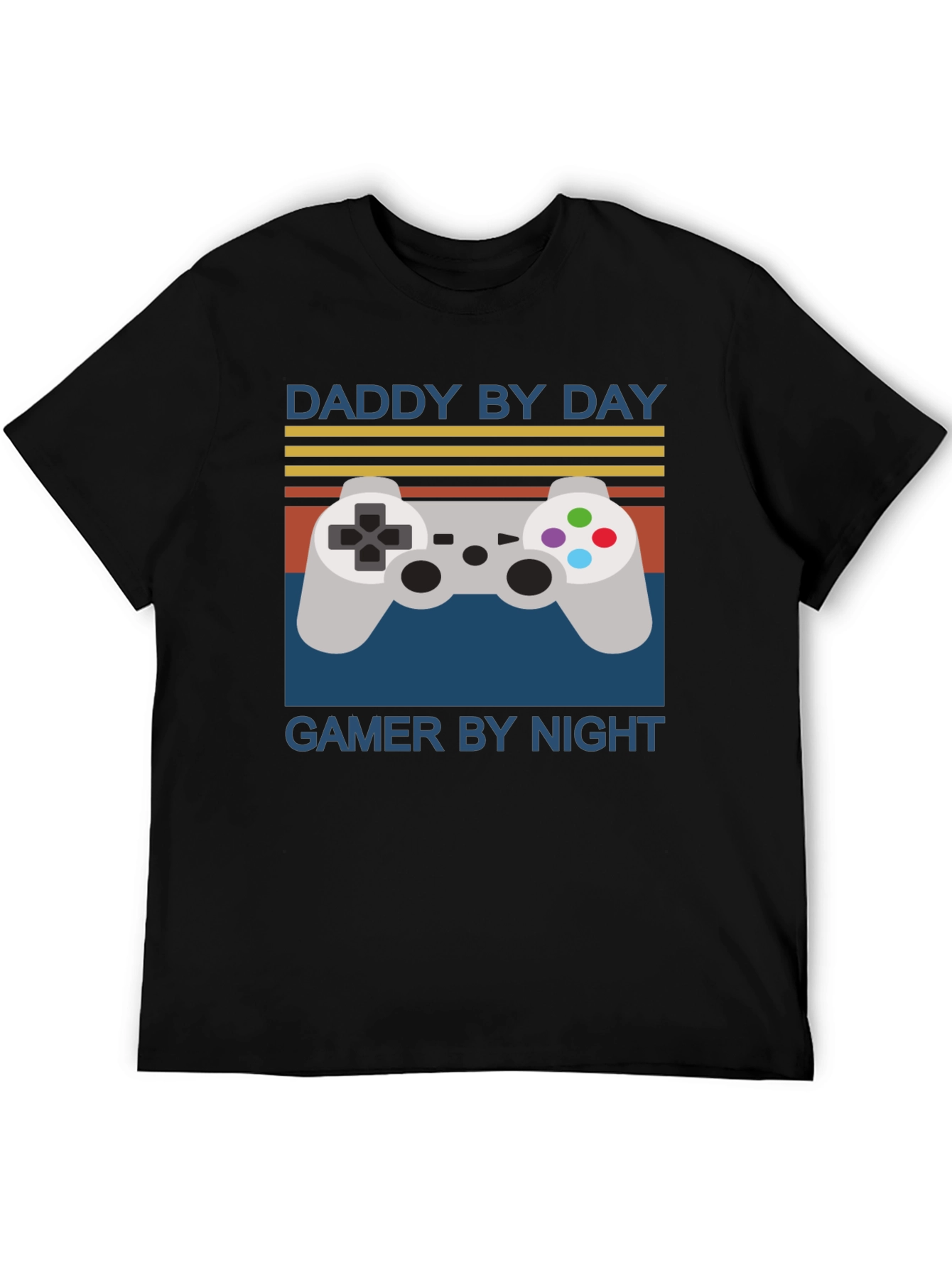 Daddy By Day Gamer By Night Mens Graphic T-Shirt