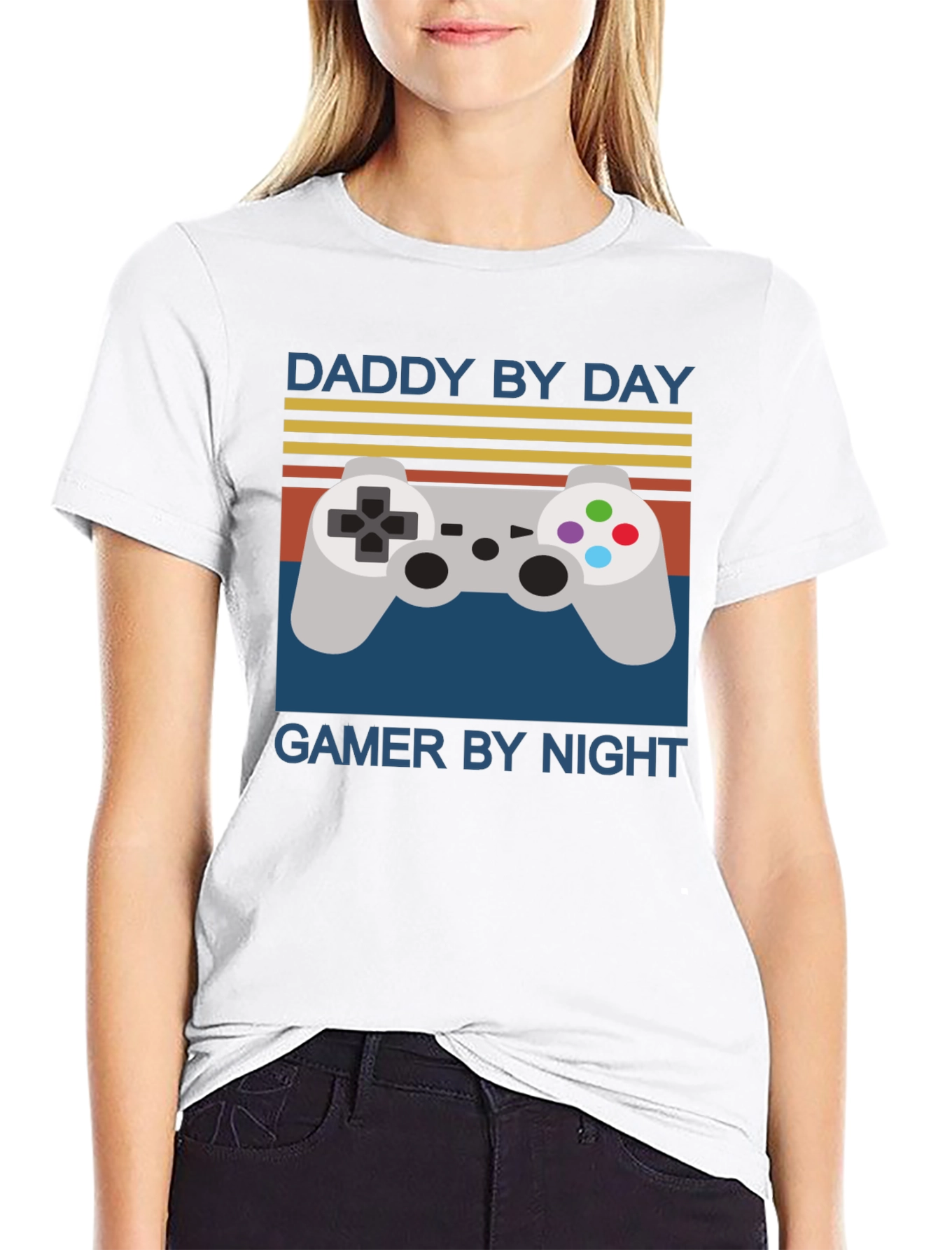 Daddy By Day Gamer By Night Mens Graphic T-Shirt