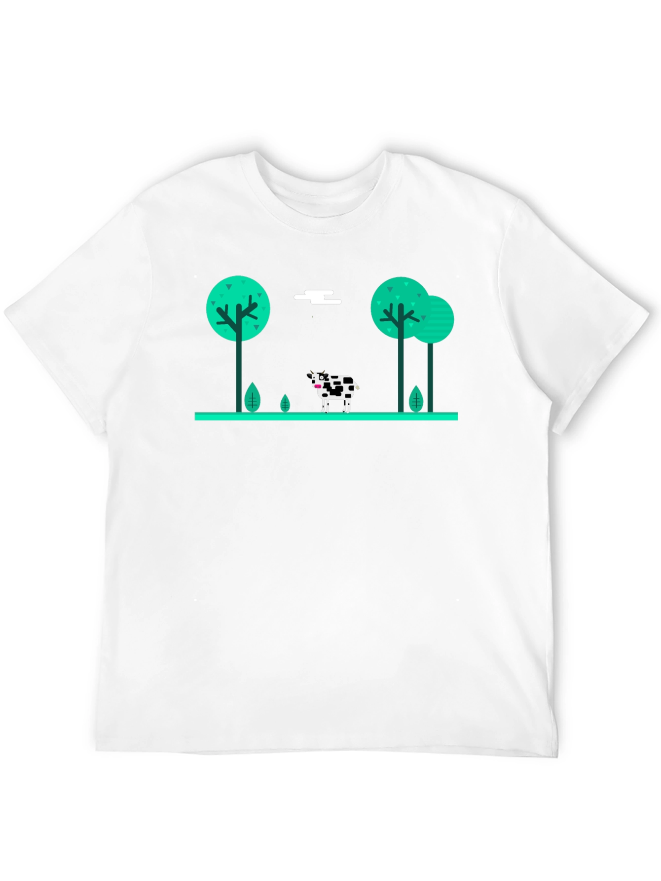 Cow in the Meadow Black T-Shirt