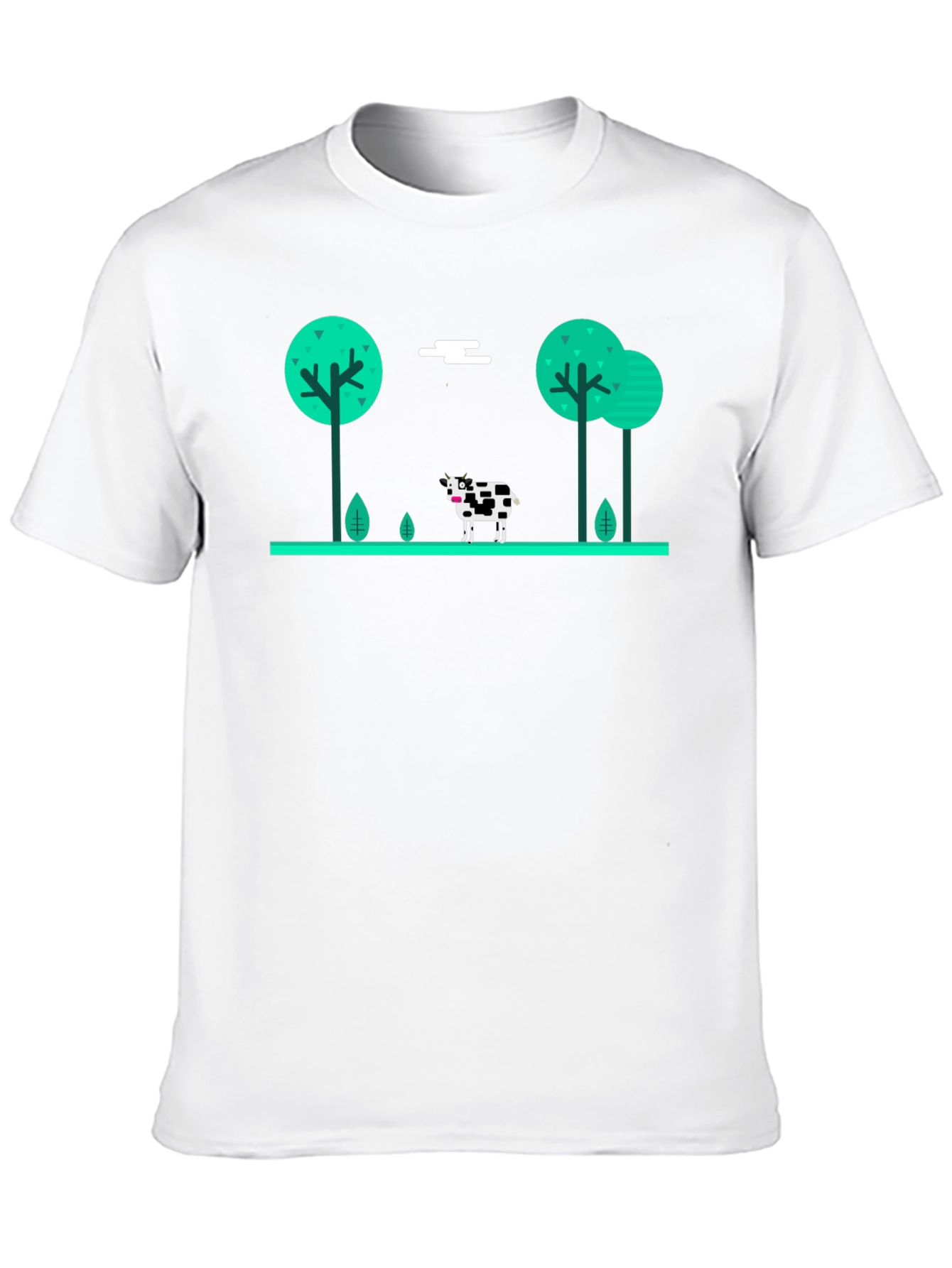 Cow in the Meadow Black T-Shirt