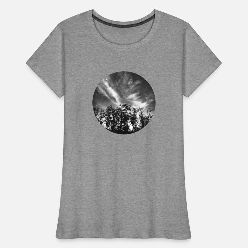 Starry night sky in the forest