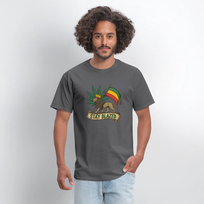 Stay Blazed Lion of Judah Rasta Flag and Weed Leaf