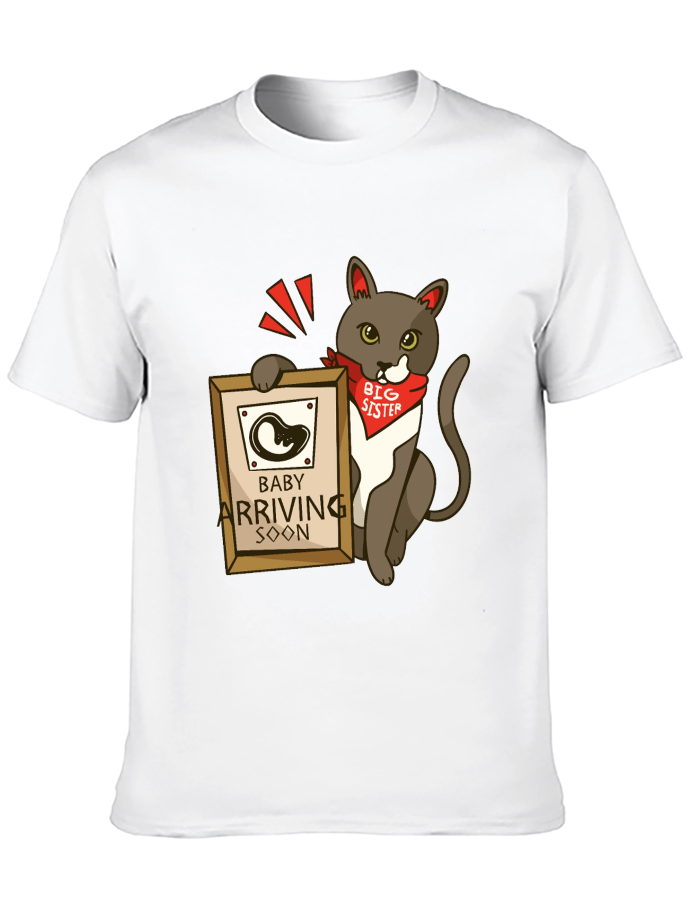 Big Sister Cat T-Shirt - Baby Announcement Tee