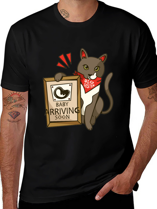 Big Sister Cat T-Shirt - Baby Announcement Tee