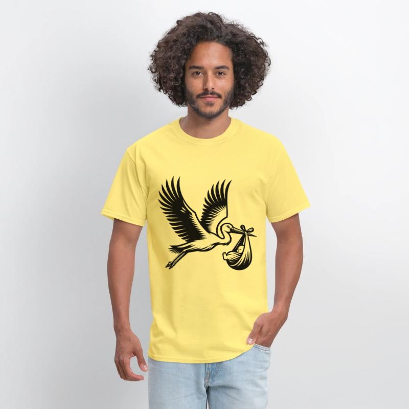 Stork Carrying Baby Silhouette Newborn Arrival