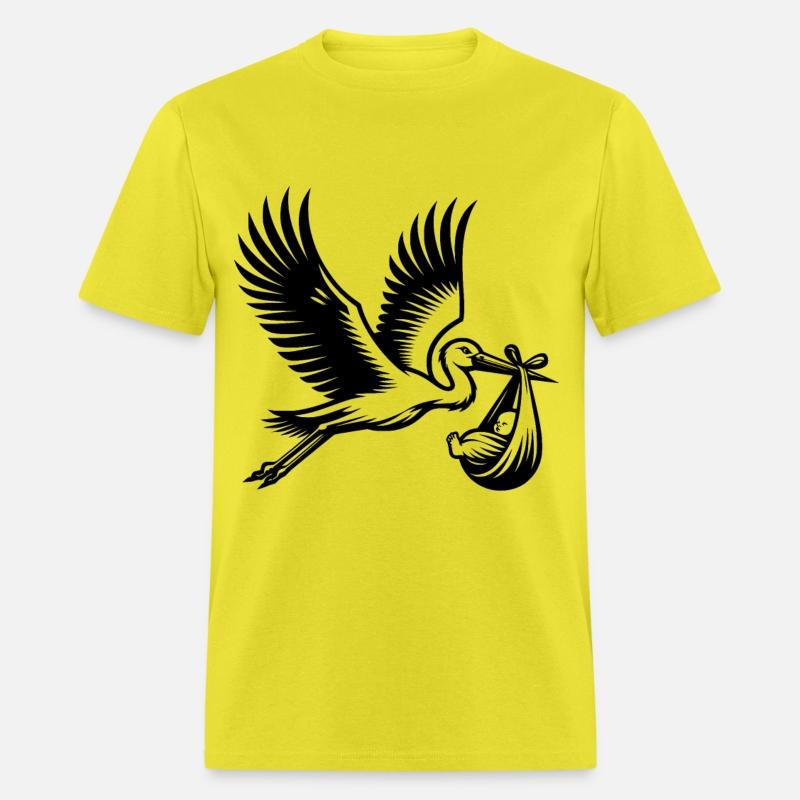 Stork Carrying Baby Silhouette Newborn Arrival