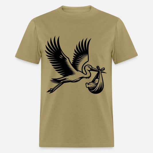 Stork Carrying Baby Silhouette Newborn Arrival