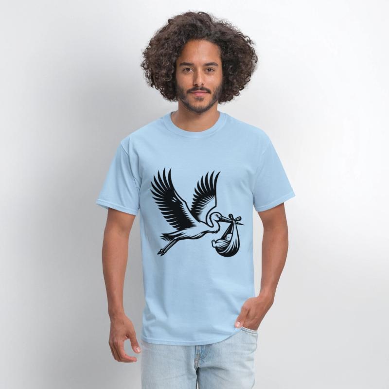 Stork Carrying Baby Silhouette Newborn Arrival