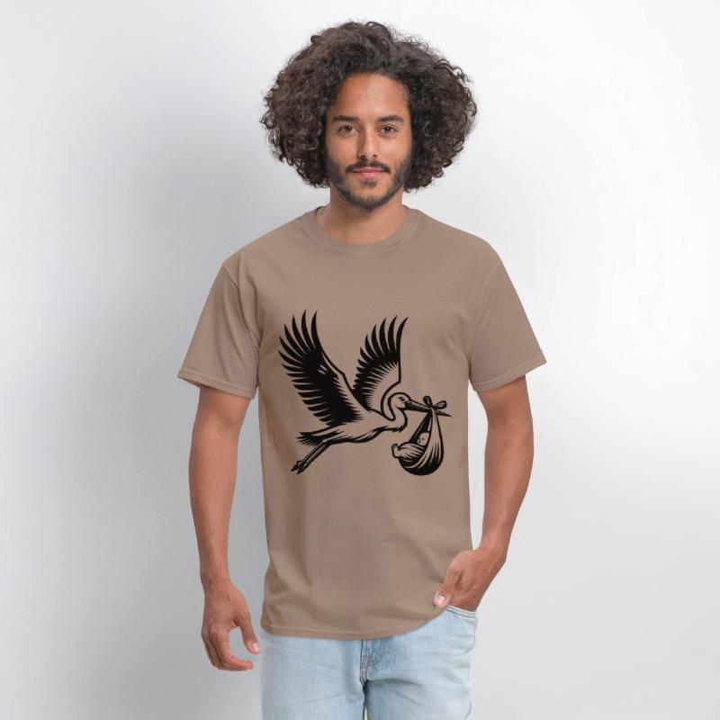 Stork Carrying Baby Silhouette Newborn Arrival