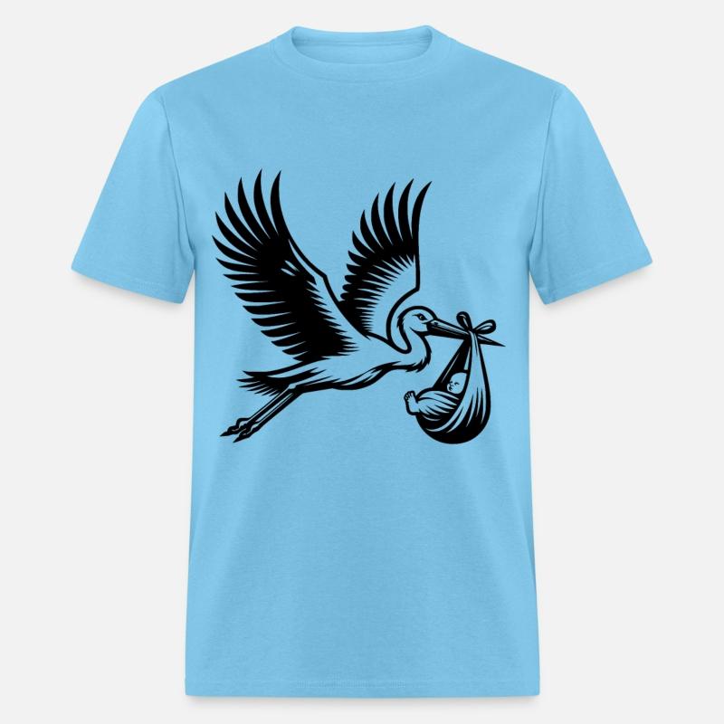 Stork Carrying Baby Silhouette Newborn Arrival