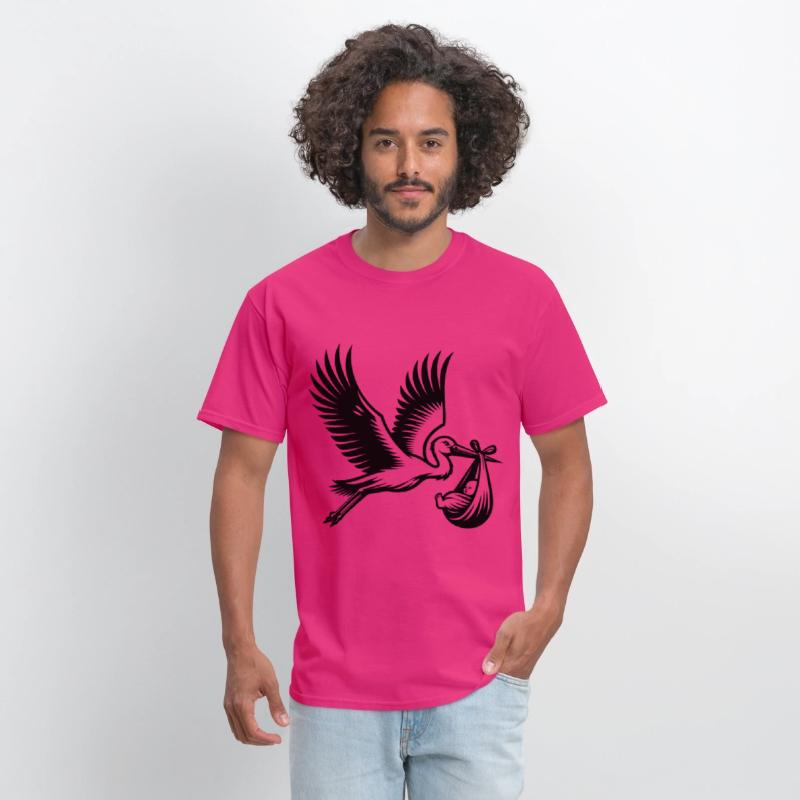 Stork Carrying Baby Silhouette Newborn Arrival