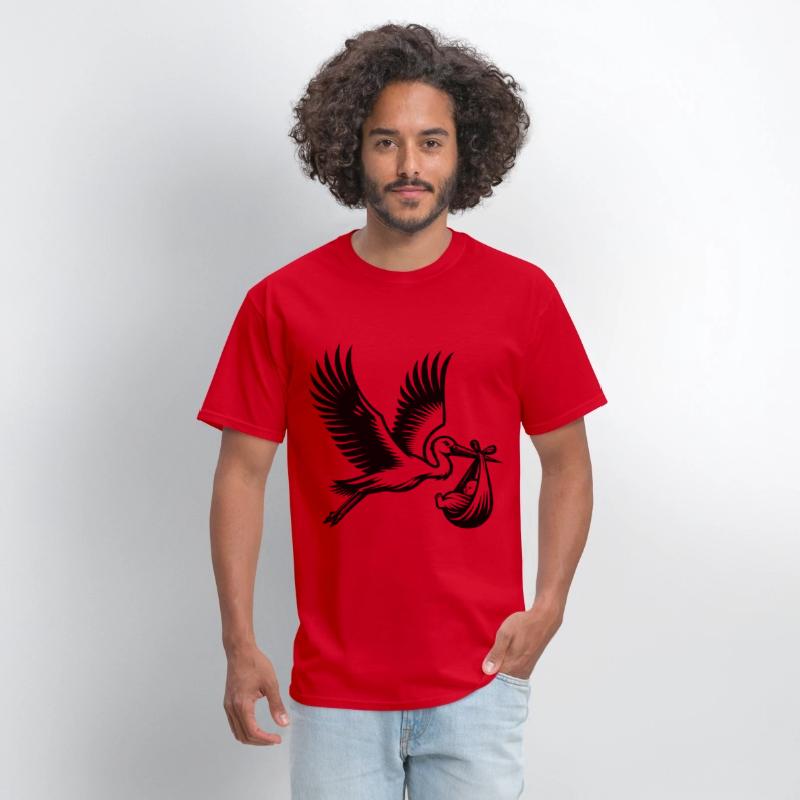 Stork Carrying Baby Silhouette Newborn Arrival