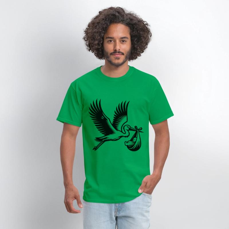 Stork Carrying Baby Silhouette Newborn Arrival