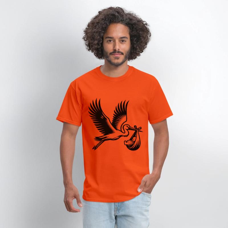 Stork Carrying Baby Silhouette Newborn Arrival