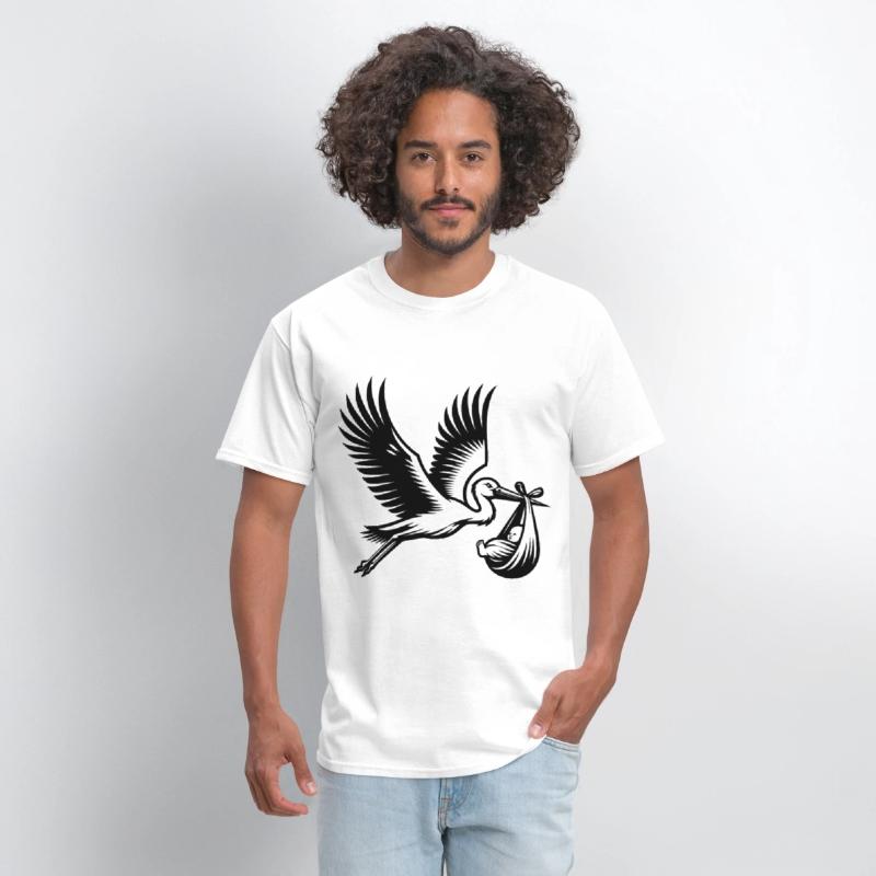 Stork Carrying Baby Silhouette Newborn Arrival