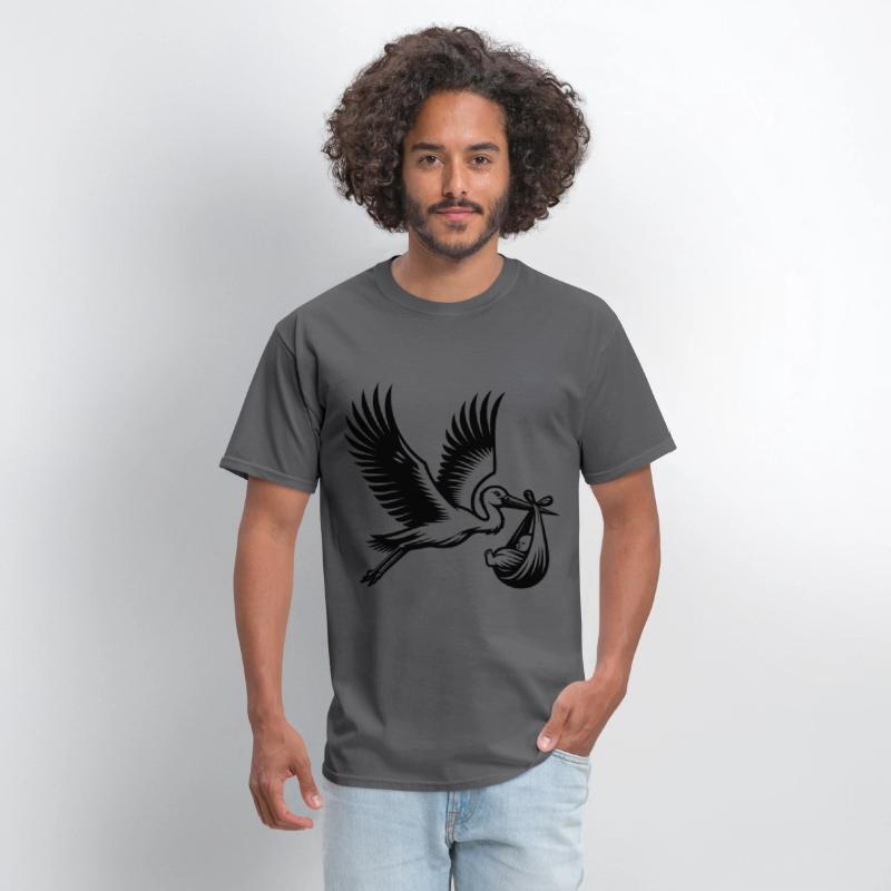 Stork Carrying Baby Silhouette Newborn Arrival