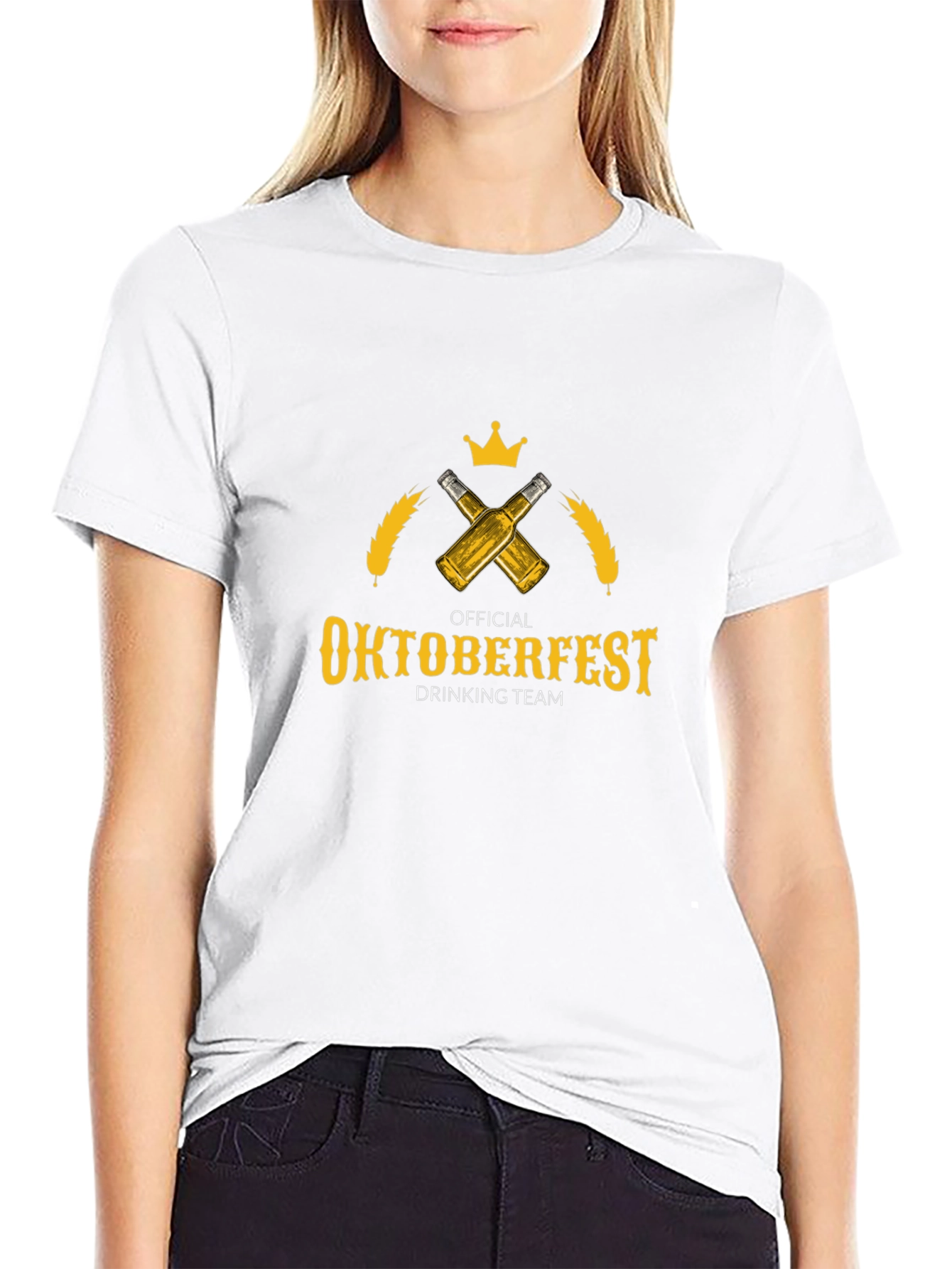 Oktoberfest Drinking Team T-Shirt - Beer & Crown Design