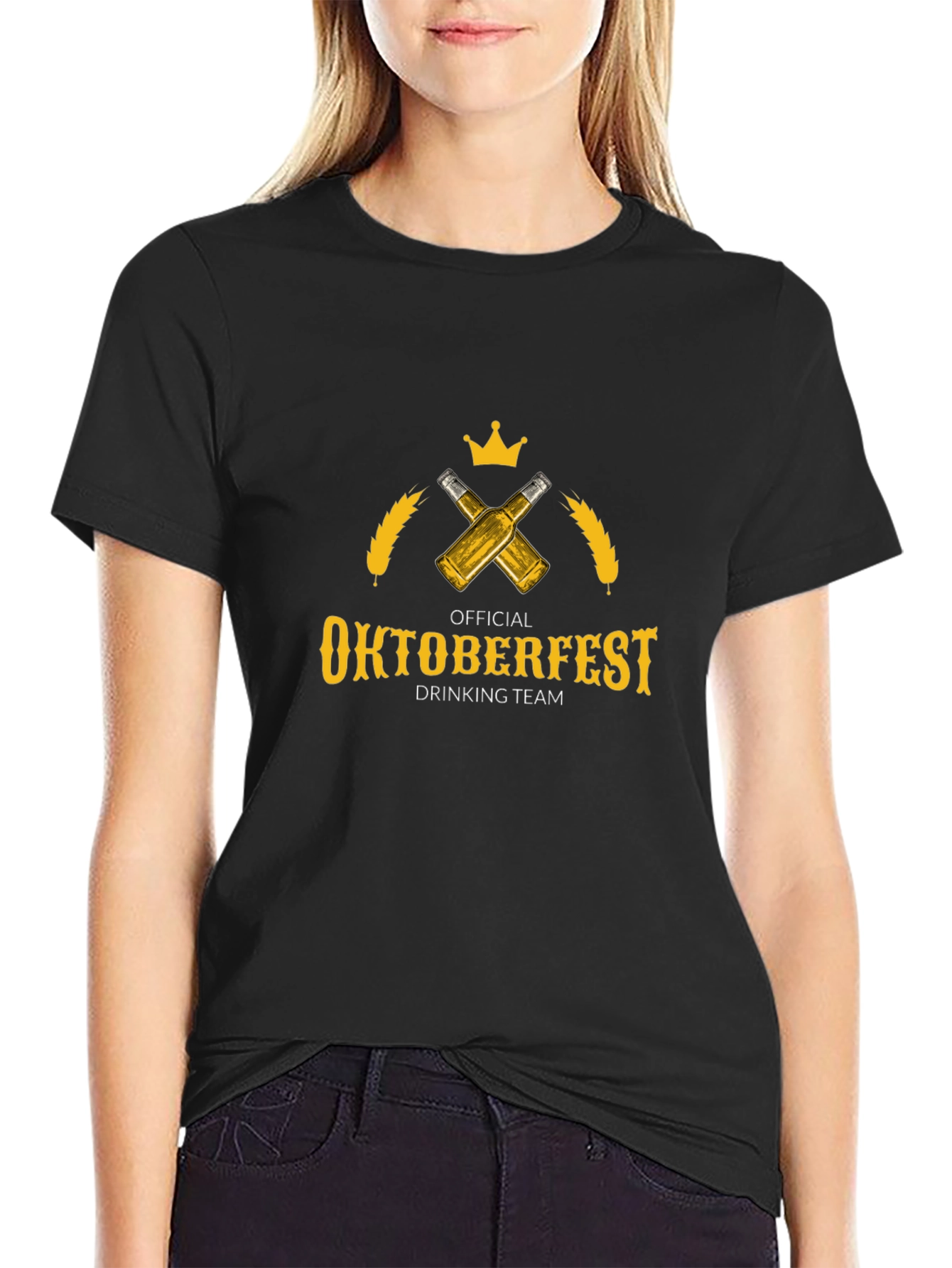 Oktoberfest Drinking Team T-Shirt - Beer & Crown Design