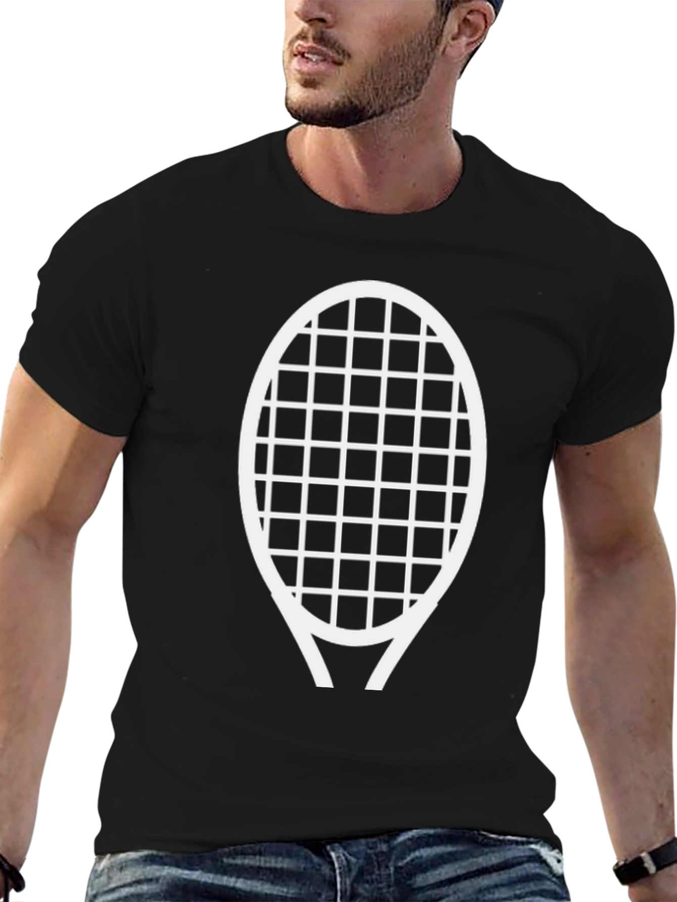 Tennis Racket Graphic Tee - Sporty & Stylish