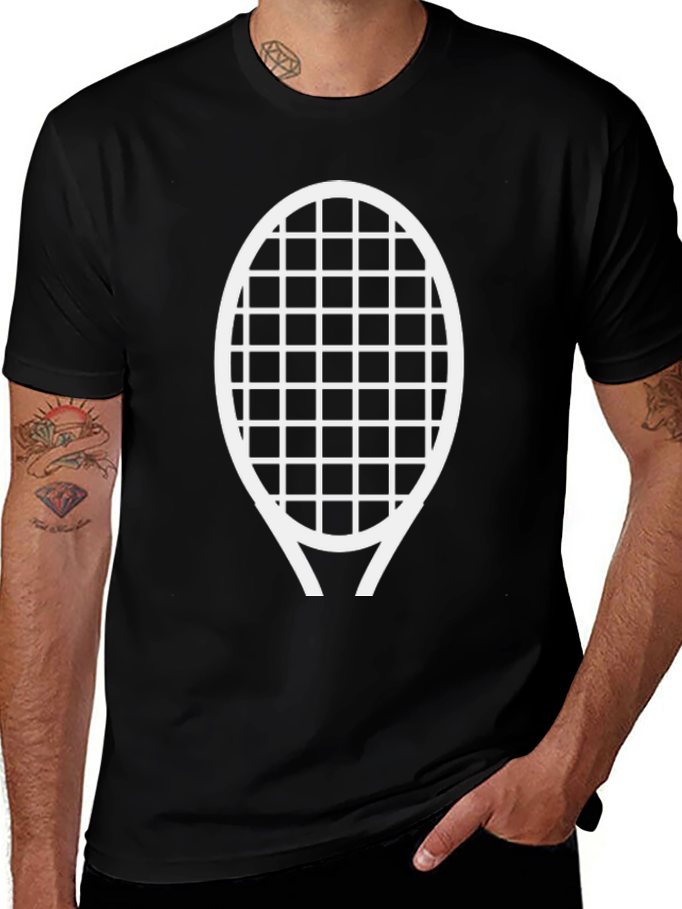Tennis Racket Graphic Tee - Sporty & Stylish