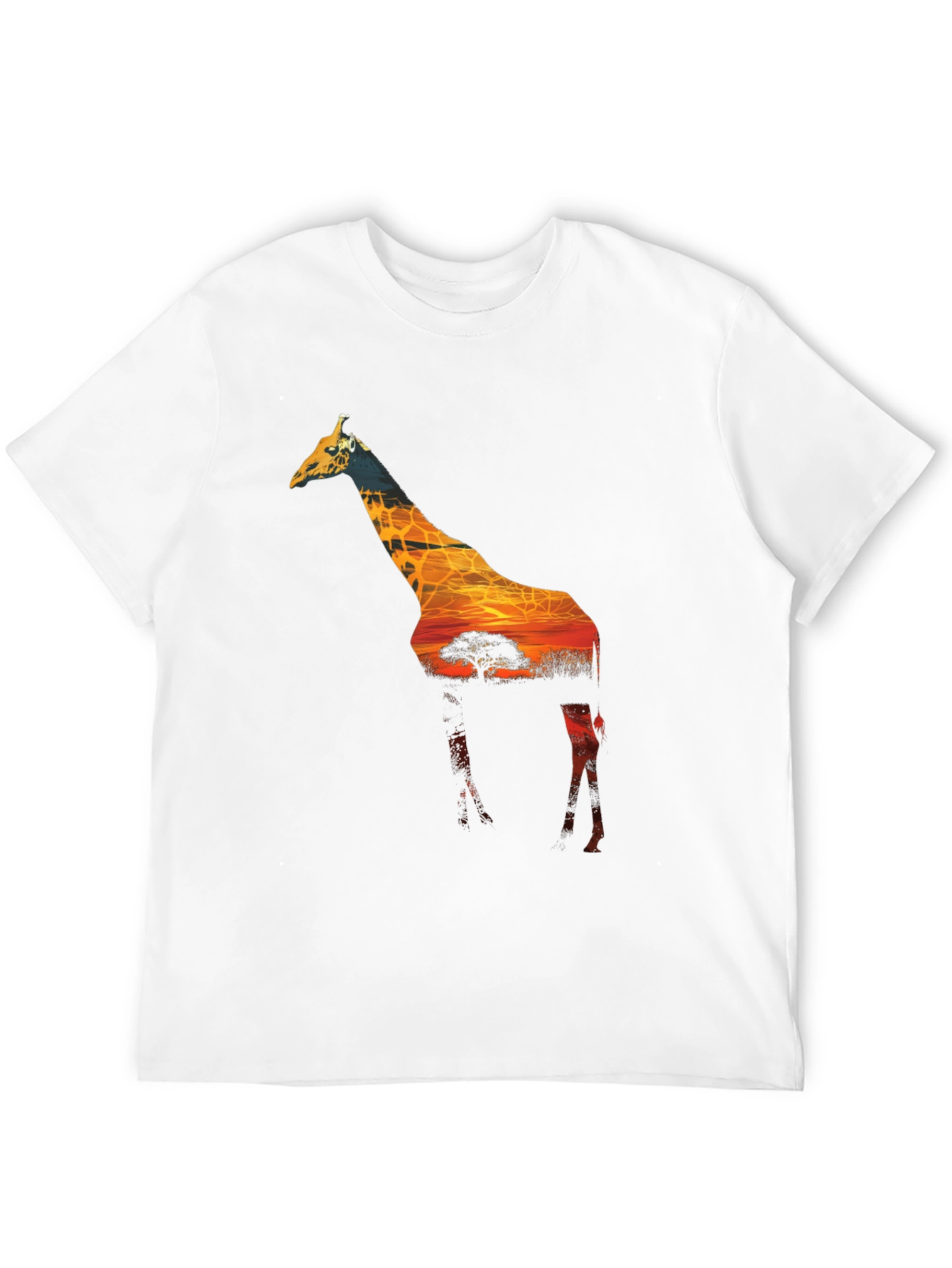 Giraffe Sunset Graphic Tee - Unique Wildlife T-Shirt