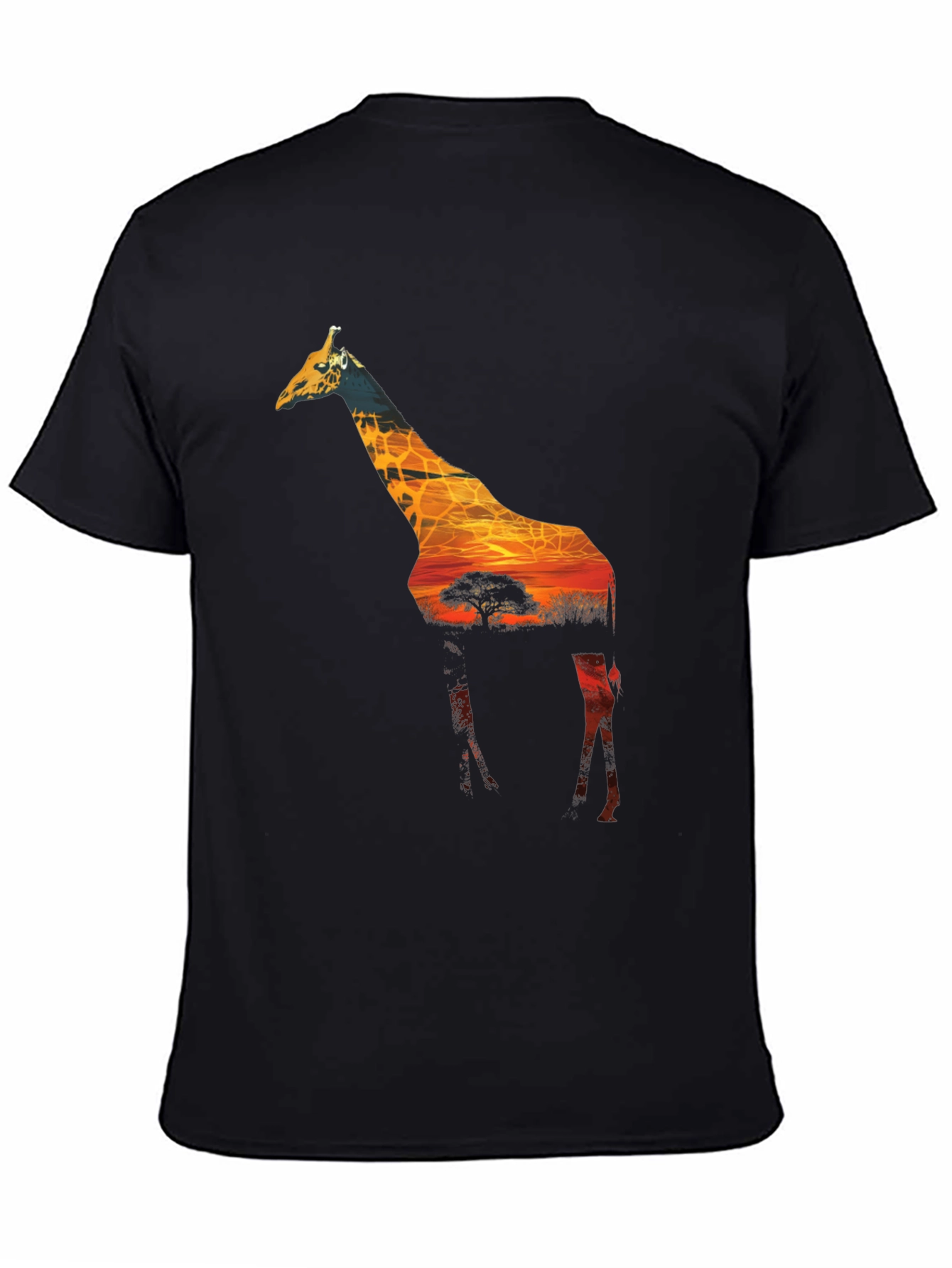 Giraffe Sunset Graphic Tee - Unique Wildlife T-Shirt