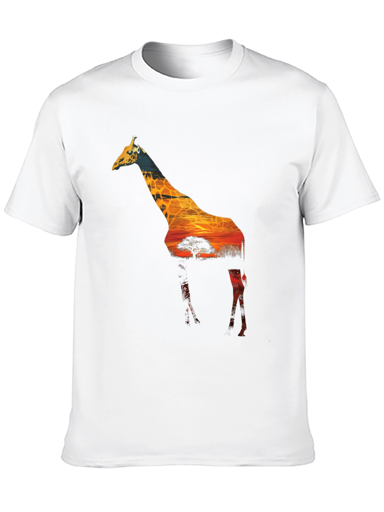 Giraffe Sunset Graphic Tee - Unique Wildlife T-Shirt