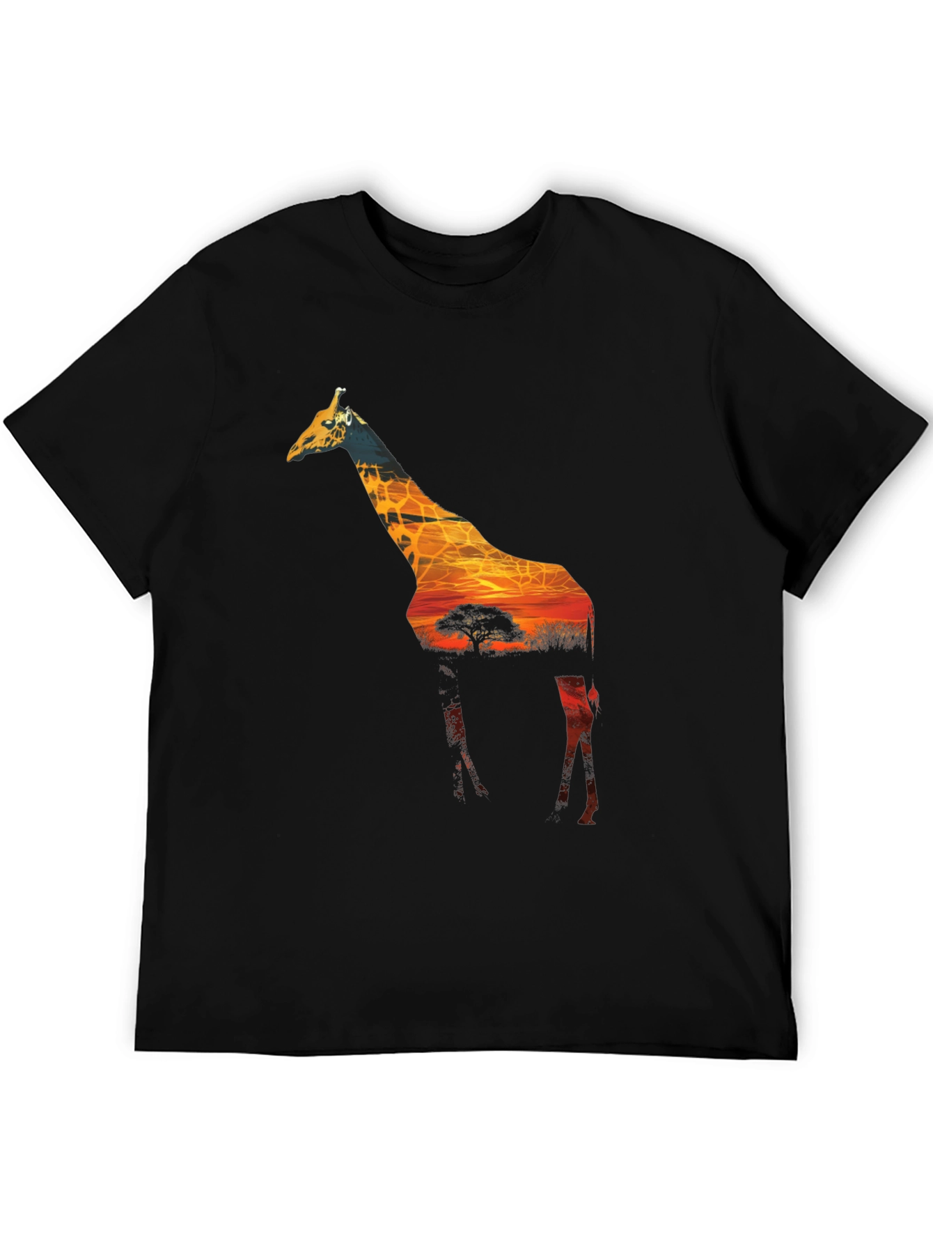 Giraffe Sunset Graphic Tee - Unique Wildlife T-Shirt