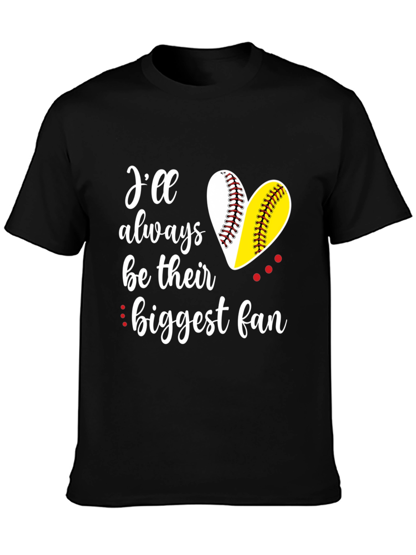 Biggest Fan Baseball Heart T-Shirt