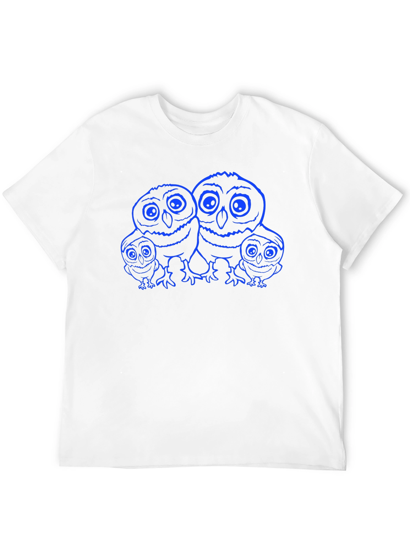 Owl Family Graphic Black T-Shirt