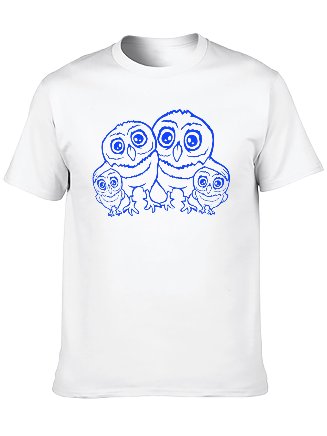 Owl Family Graphic Black T-Shirt