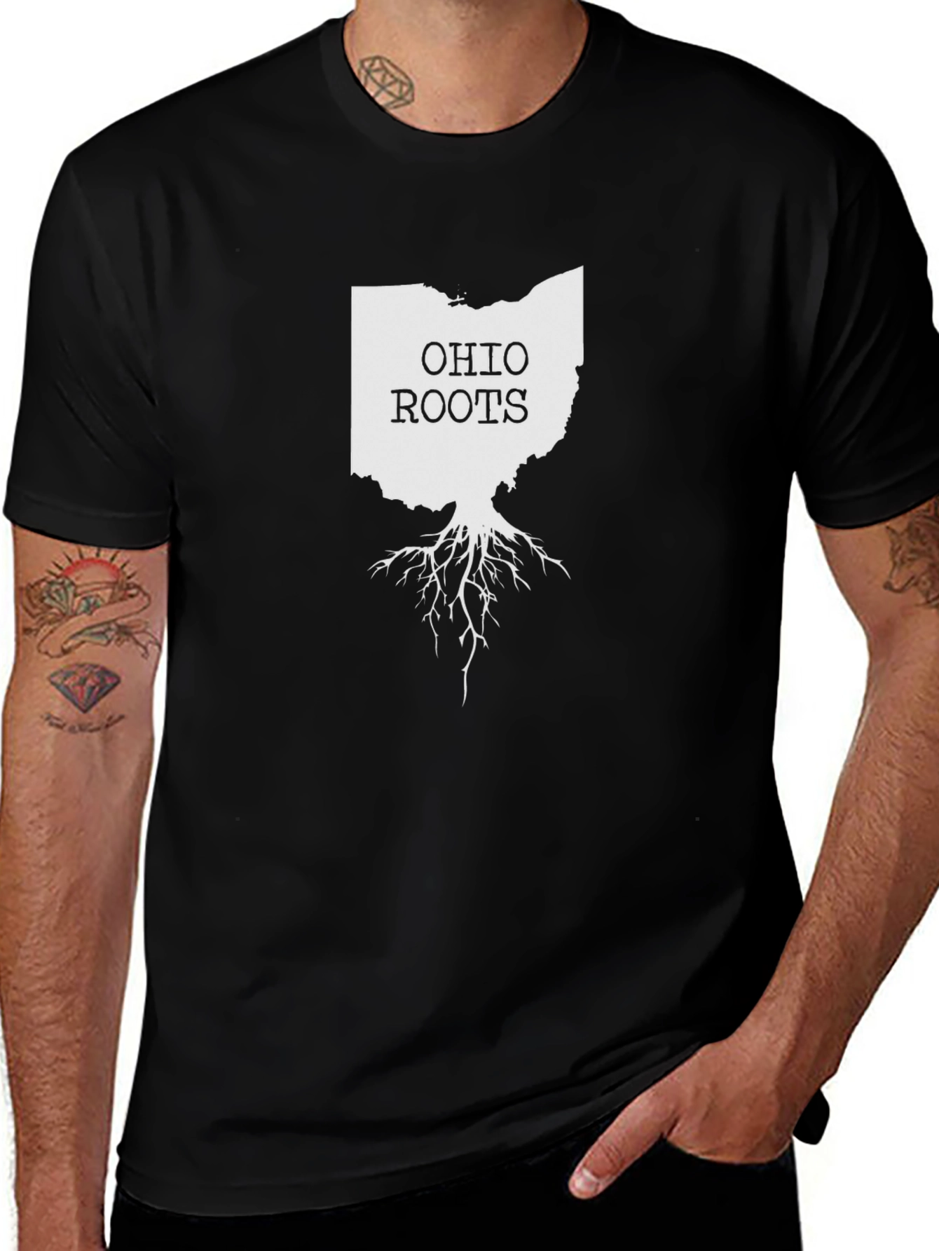 Ohio Roots Graphic Tee - Black Cotton