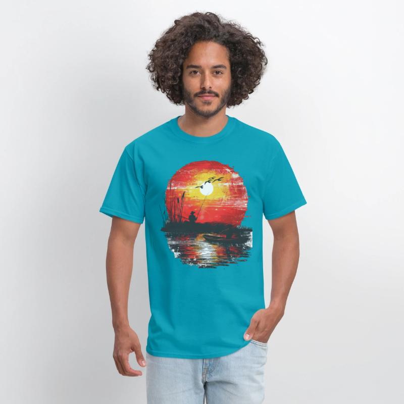 Sunset Fishing Serenity Scene