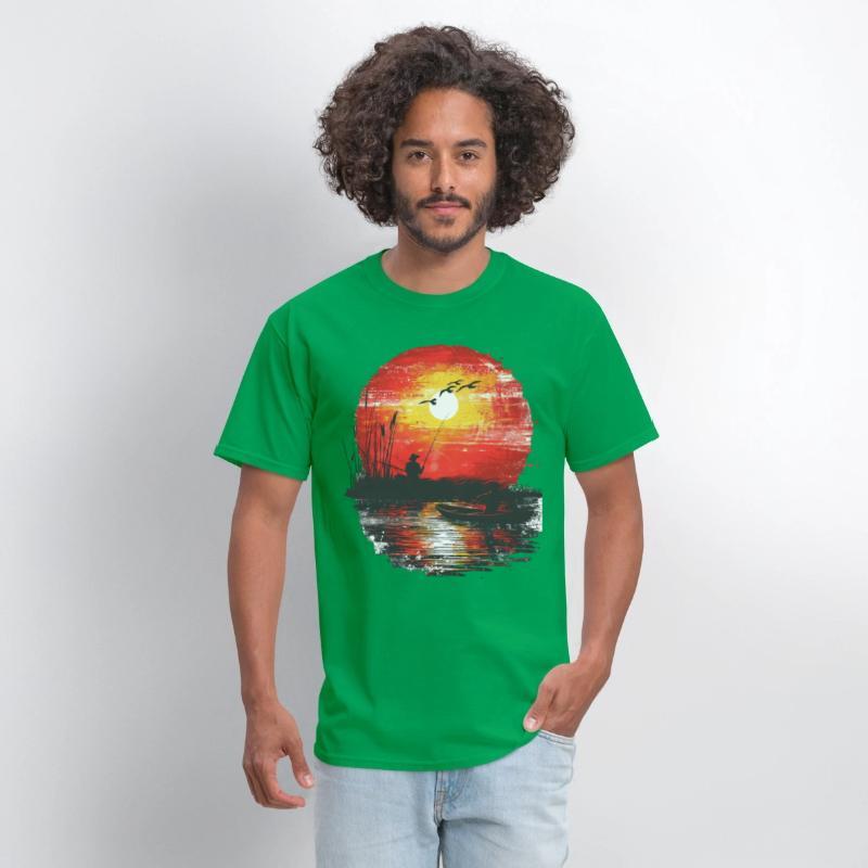 Sunset Fishing Serenity Scene