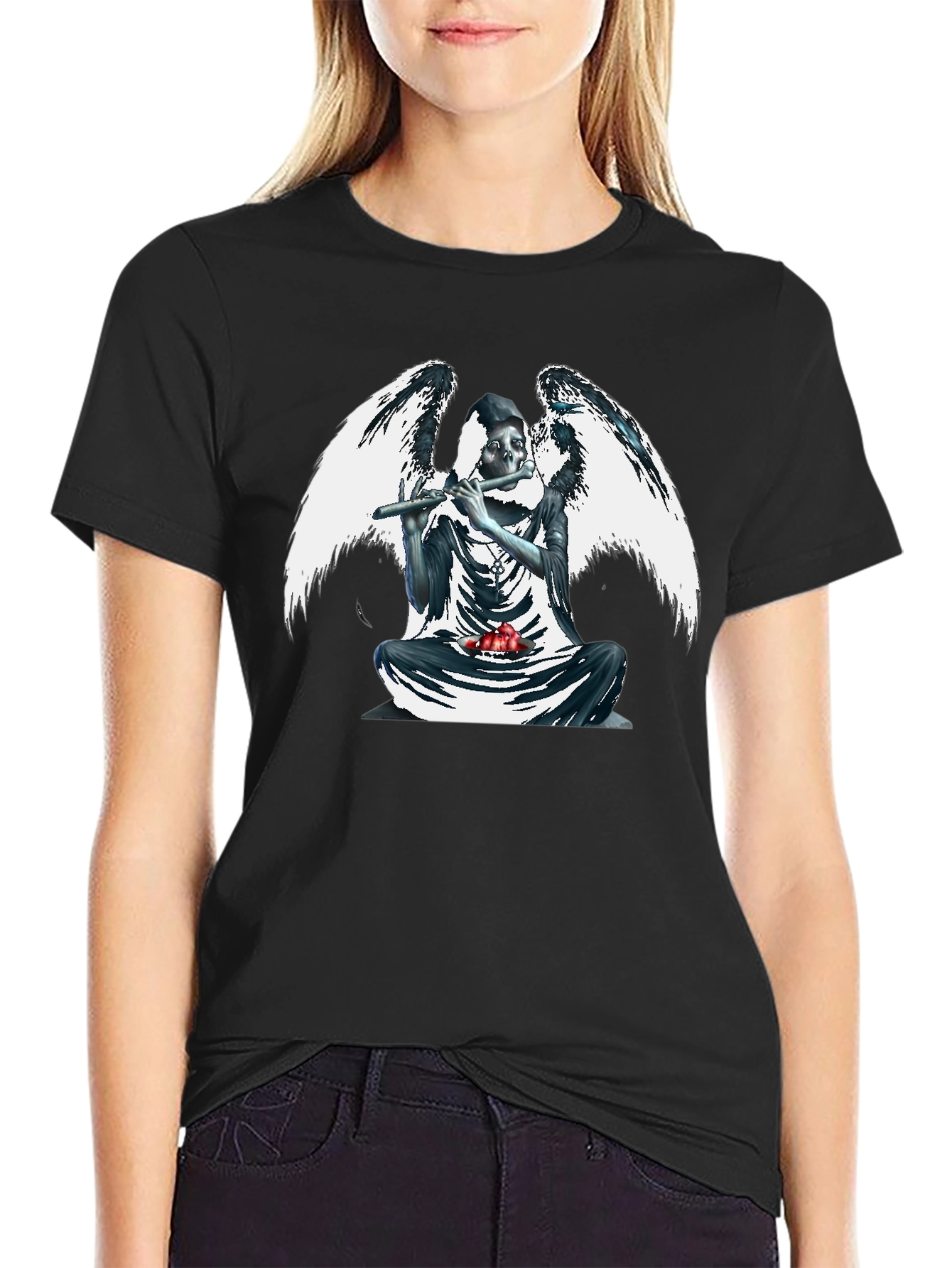 Grim Reaper Angel Black T-Shirt