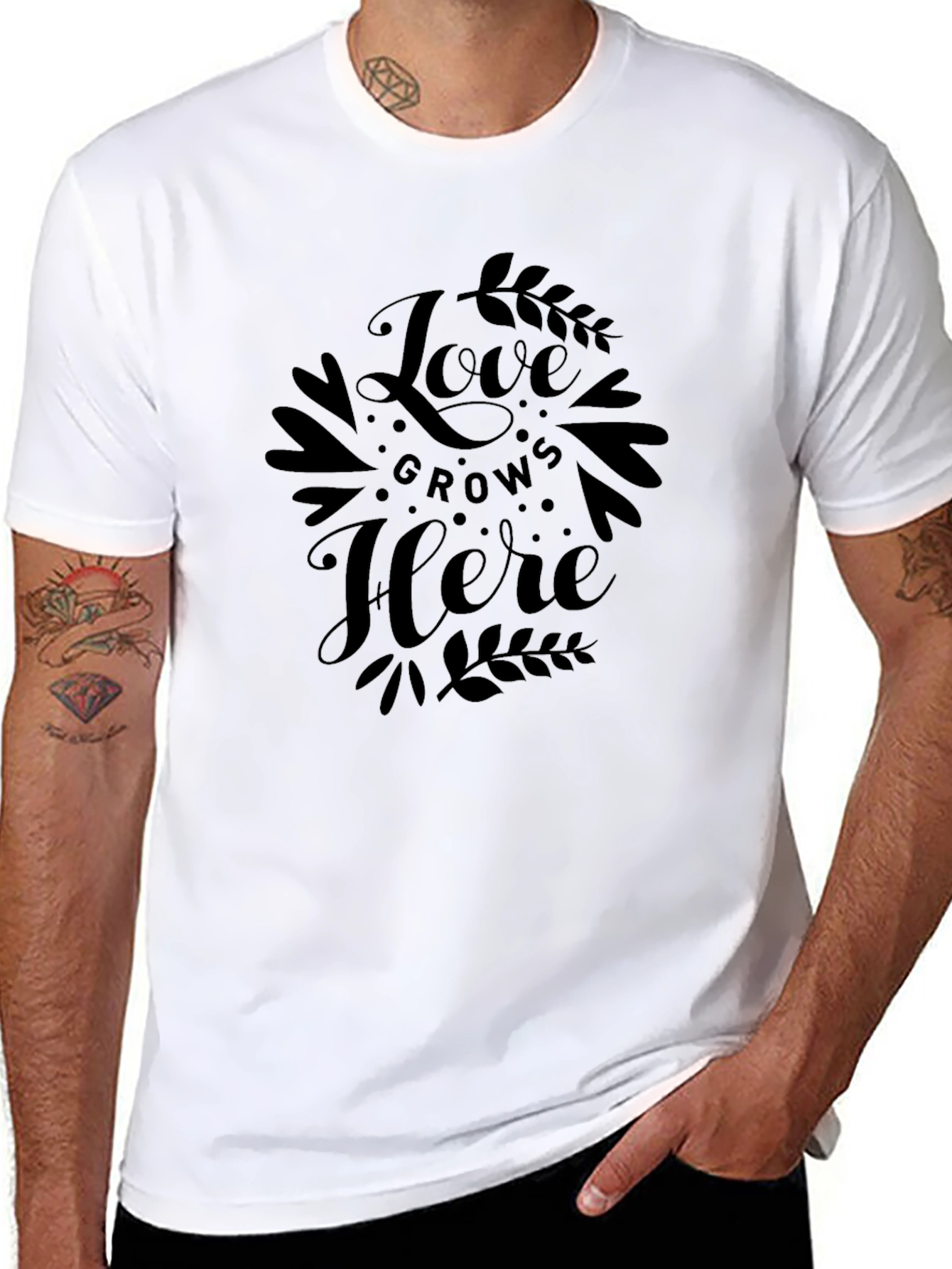 Love Grows Here Black Graphic Tee