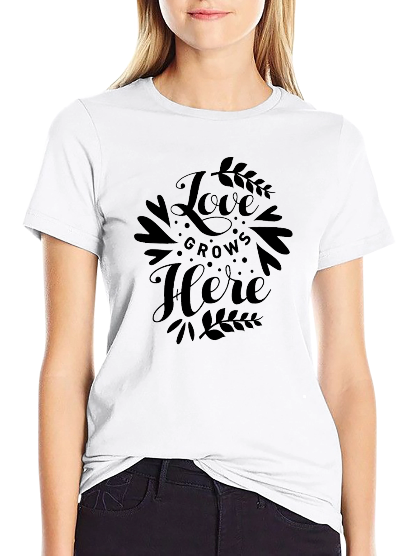 Love Grows Here Black Graphic Tee