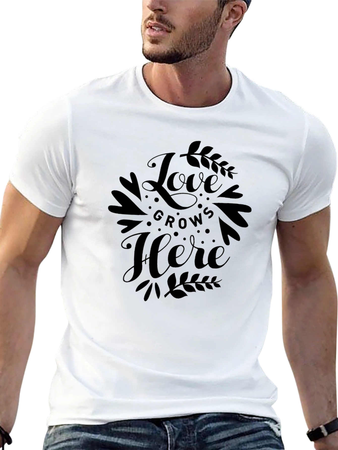 Love Grows Here Black Graphic Tee
