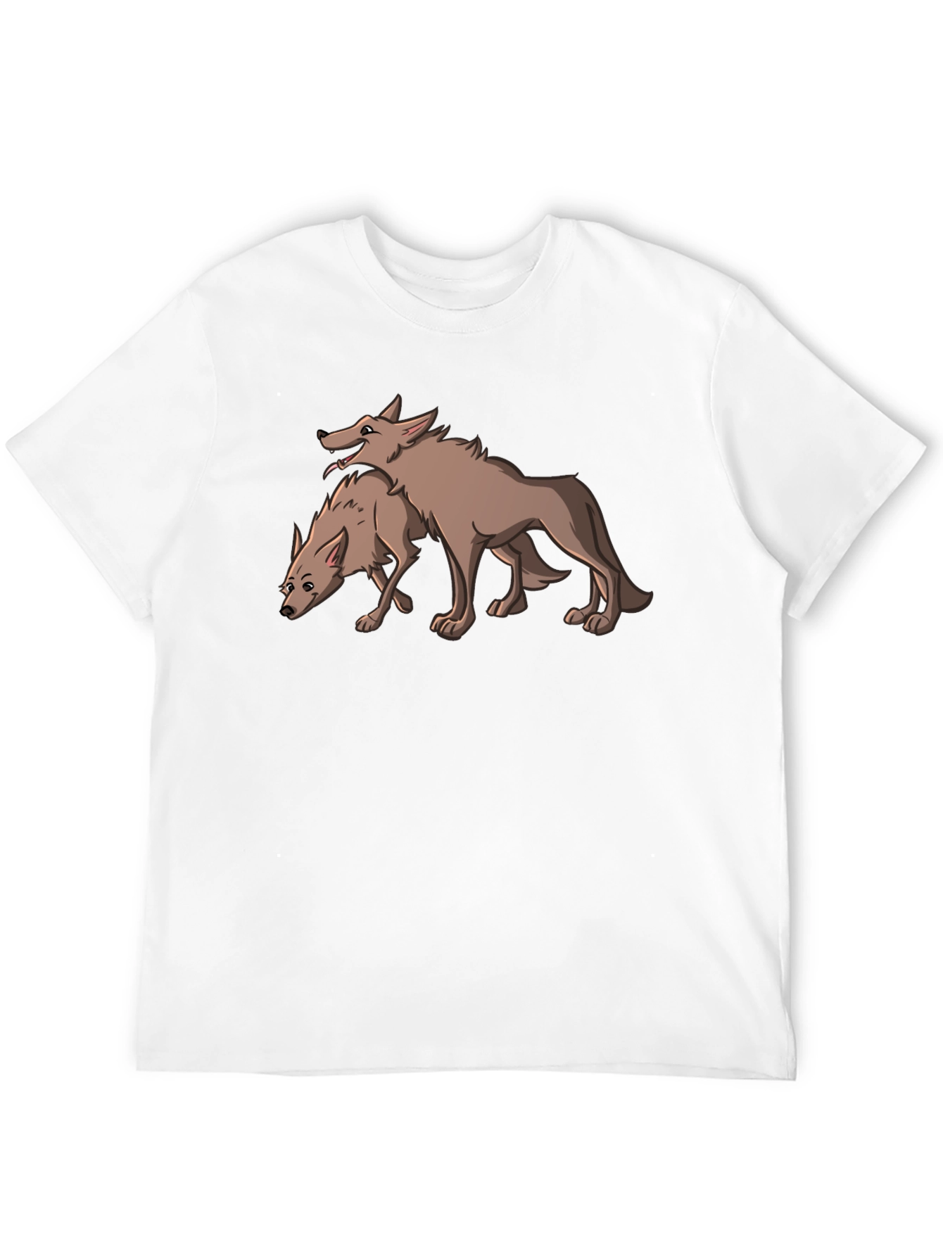 Two Wolves Graphic Tee - Stylish Black T-Shirt