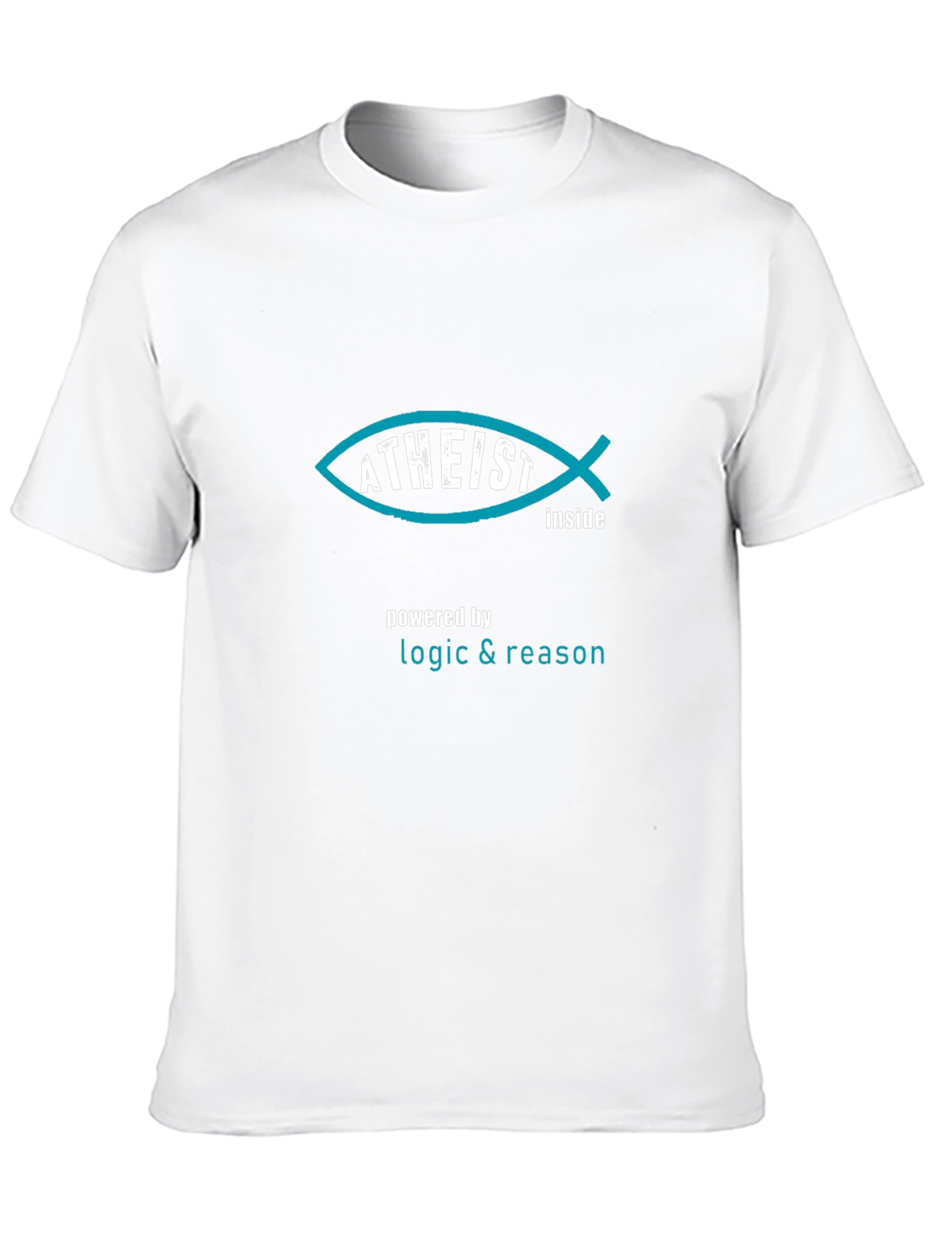 Atheist Fish Inside Black T-Shirt