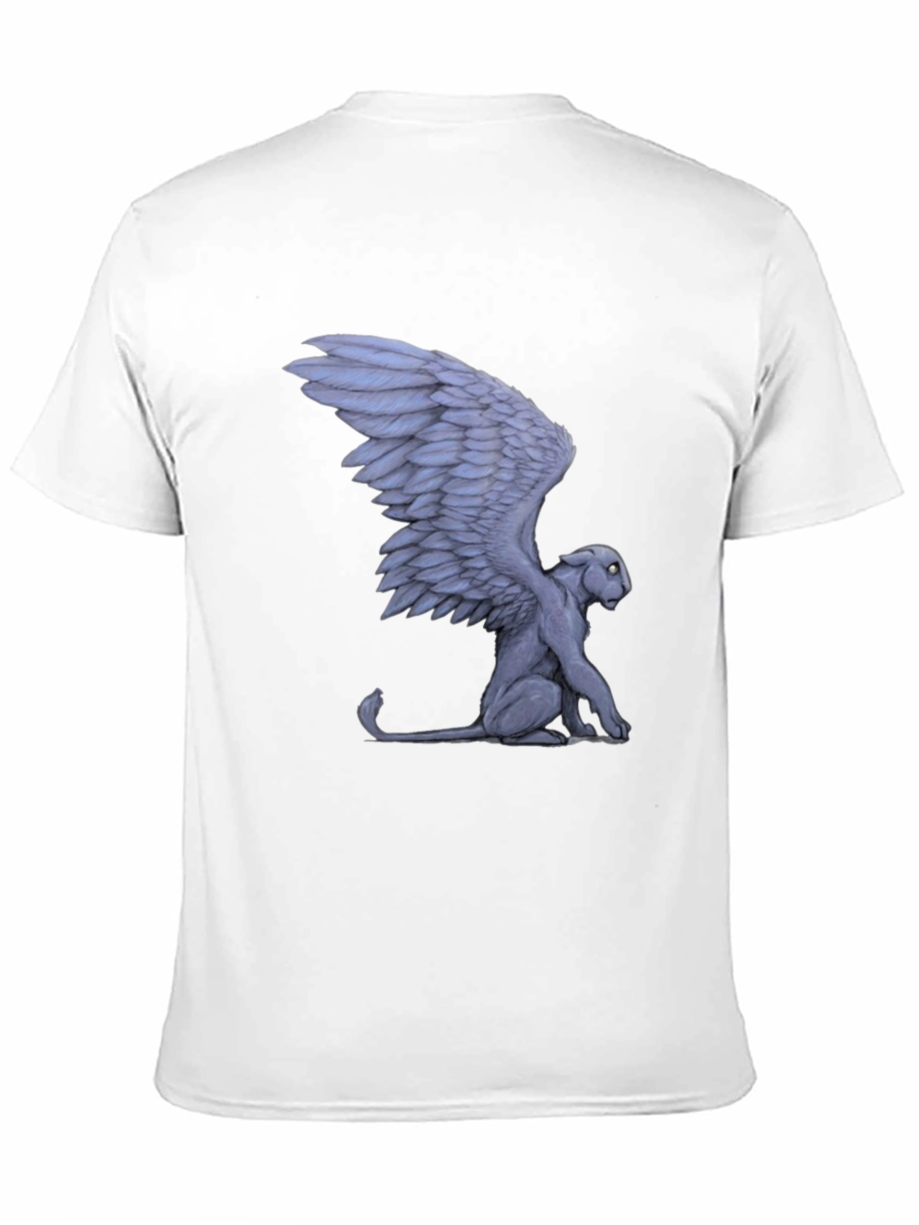 Winged Cat Graphic Tee - Black Cotton T-Shirt