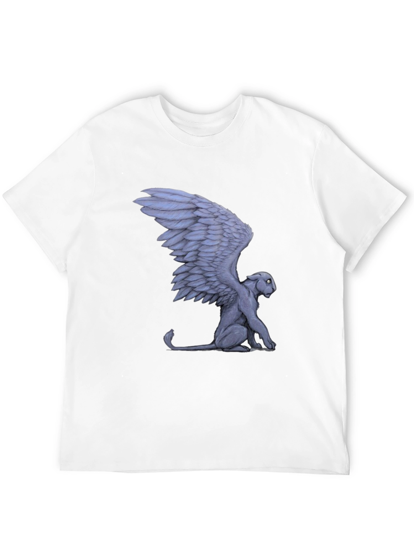 Winged Cat Graphic Tee - Black Cotton T-Shirt